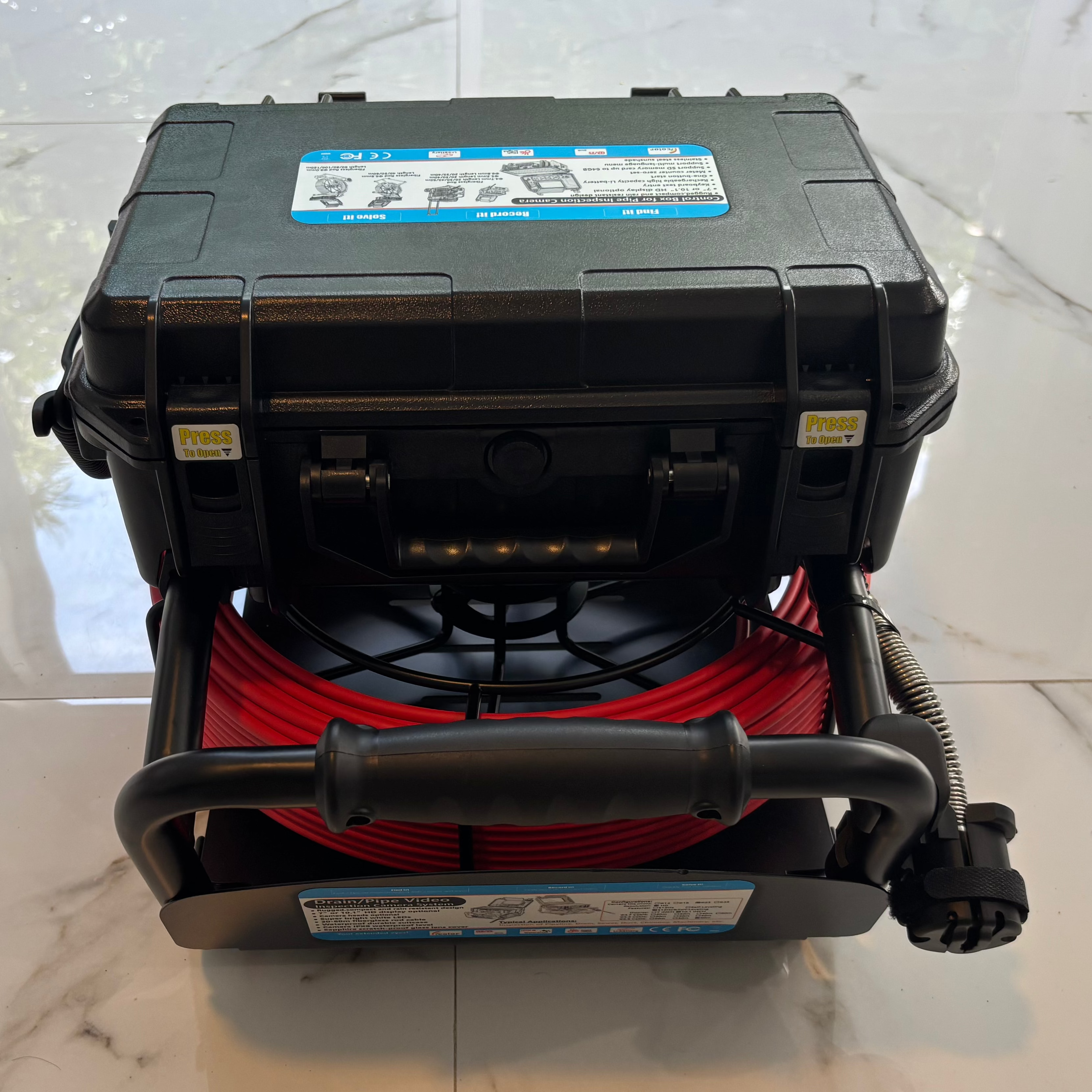 10.1" HD Sewer Inspection Camera — 0.9" (23mm) Self-Leveling Head, 512Hz Sonde, 131 ft (40m) Cable