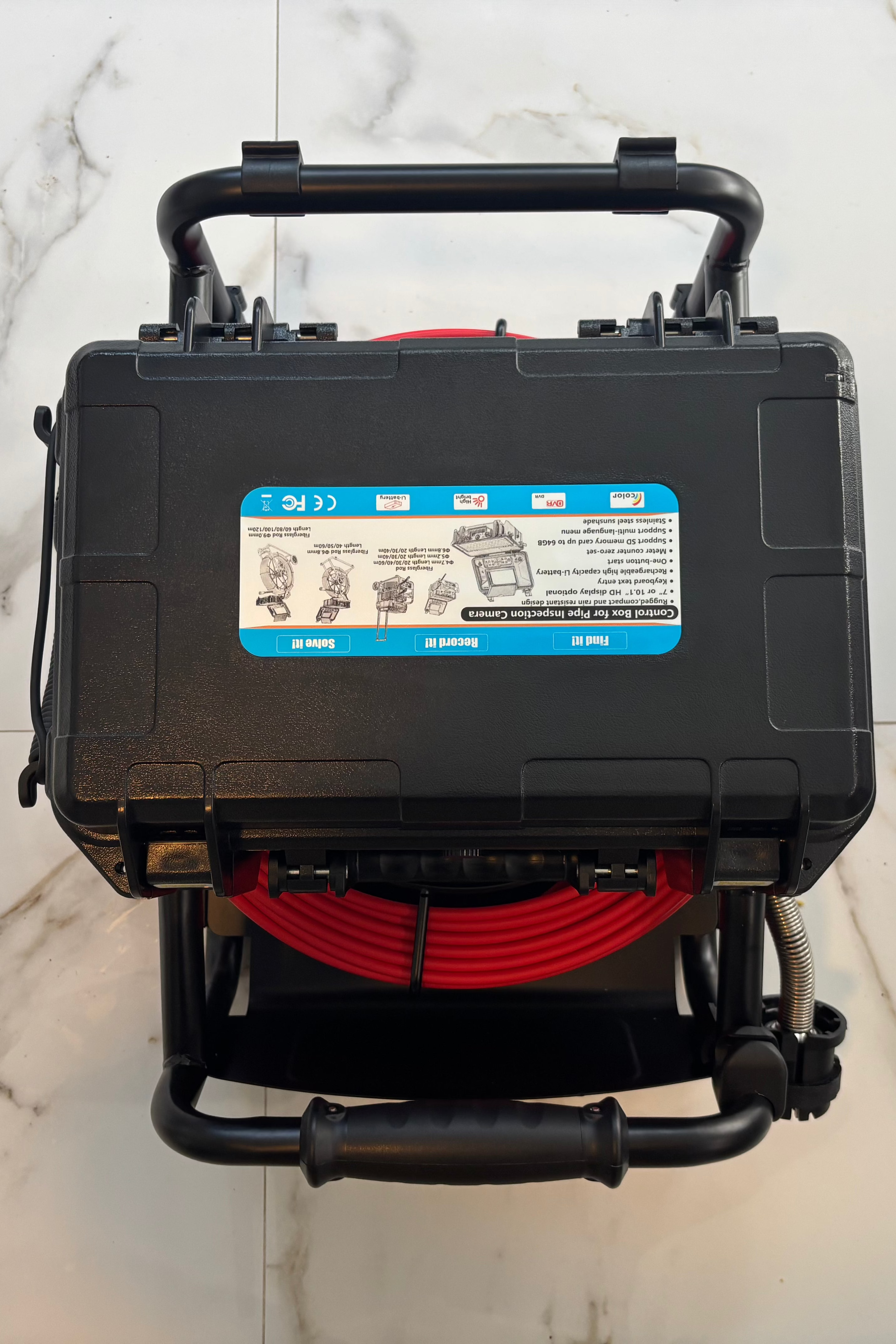 10.1" HD Sewer Inspection Camera — 0.9" (23mm) Self-Leveling Head, 512Hz Sonde, 131 ft (40m) Cable